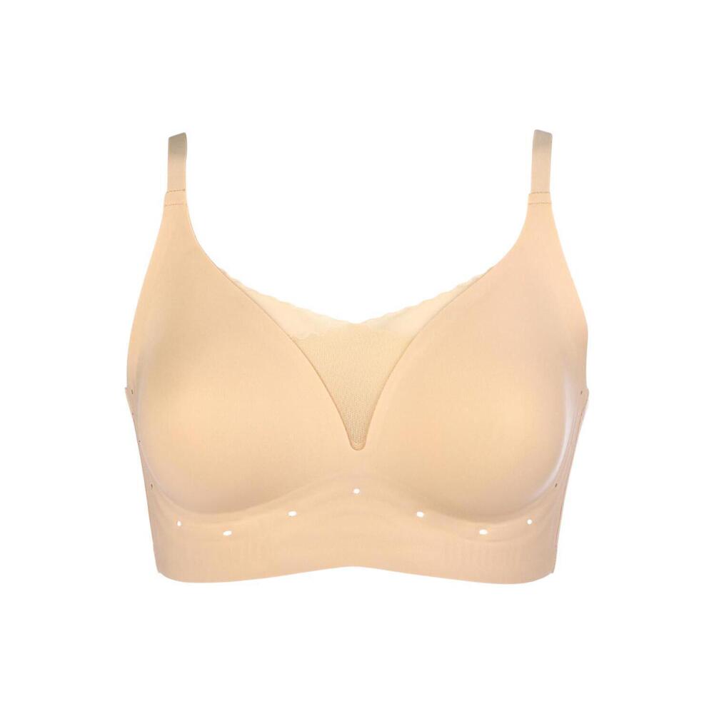 Rhonda Shear Women's Invisible Edge Breathable Gel Bra Beige -
